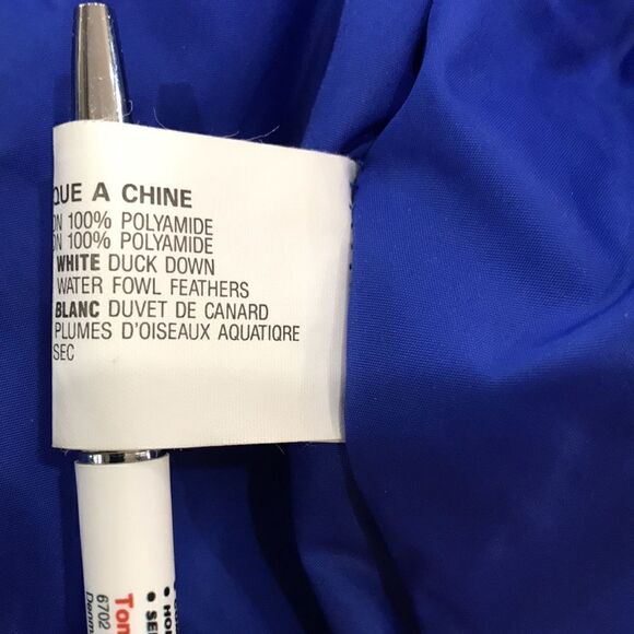 Dash Vintage Down Feather Women's Jacket, Large, Blue, Black, & Green - Picture 10 of 10